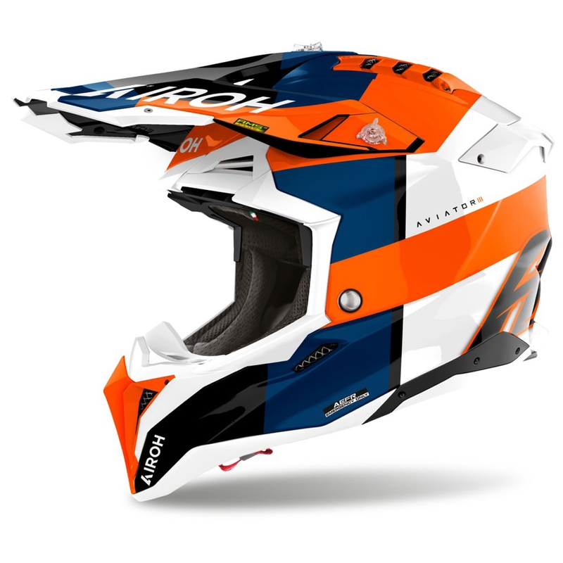 Airoh Aviator 3 Monarch motokrossz sisak fényes narancssárga