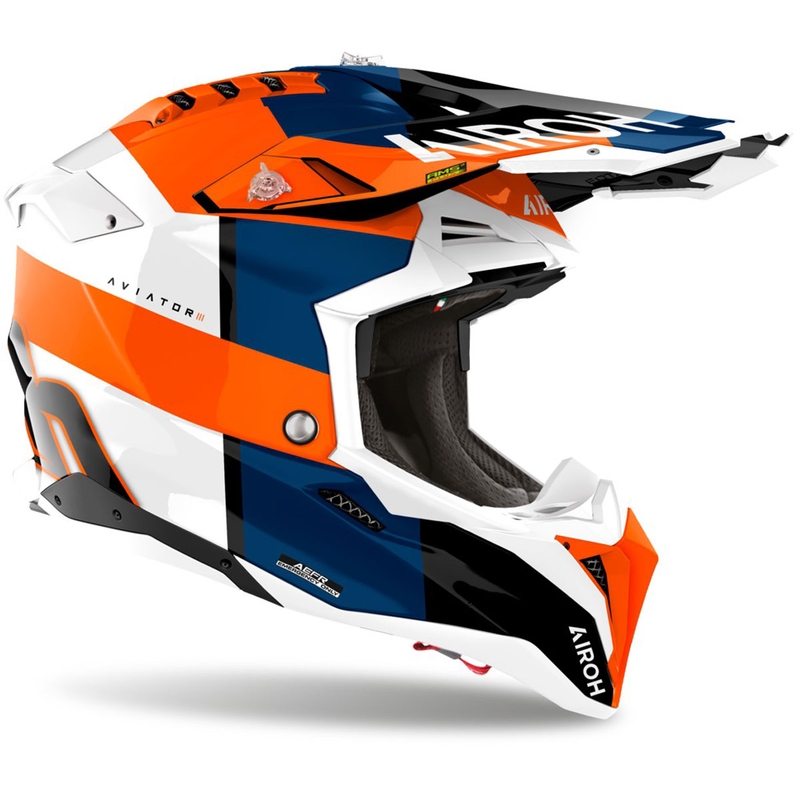Airoh Aviator 3 Monarch motokrossz sisak fényes narancssárga