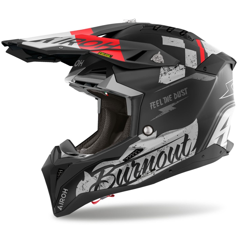 Airoh Aviator 3 Burnout motokrossz bukósisak fekete matt