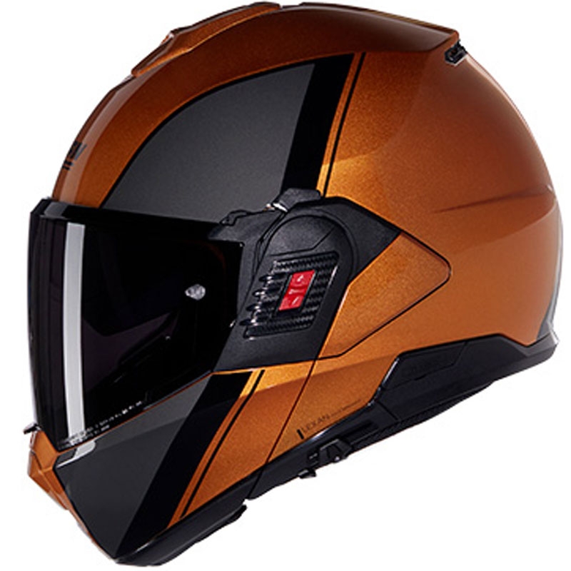 Nolan N120-1 Verniciatura Speciale N-COM 342 hátrahajtható állú motoros bukósisak okker-fekete