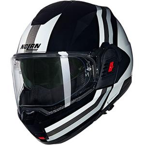 Překlápěcí helma na motorku Nolan N120-1 Lineo N-COM 348 černo-bílo-stříbrná