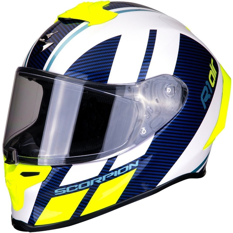 Integrált sisak Scorpion EXO-R1 Air Corpus fehér-kék-sárga eladó kiárusítás