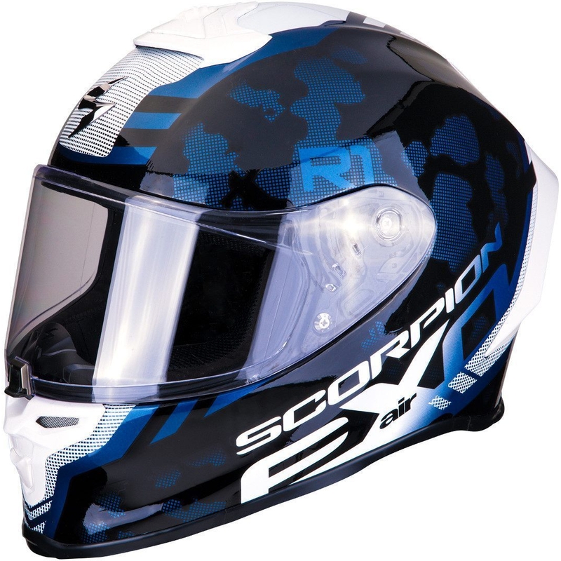 Beépített sisak Scorpion EXO-R1 Air Ogi fekete-fehér-kék