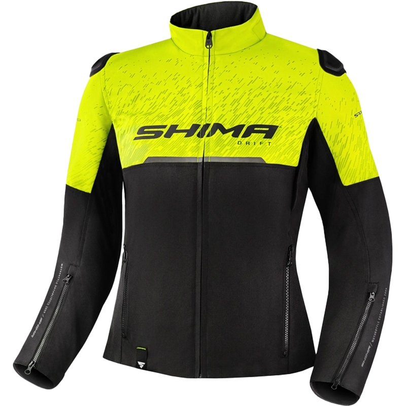 Shima Drift női motoros kabát fekete-fluo sárga
