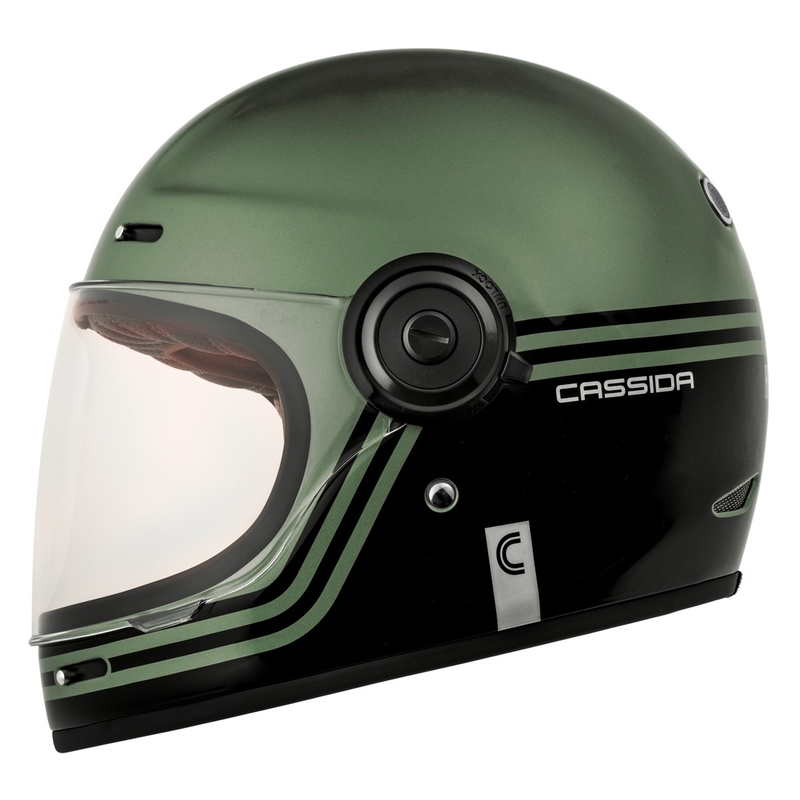 Cassida Fibre Super Hooligan zárt bukósisak fekete-zöld  - II. minőség