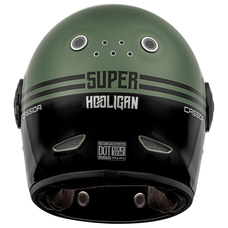 Cassida Fibre Super Hooligan zárt bukósisak fekete-zöld  - II. minőség