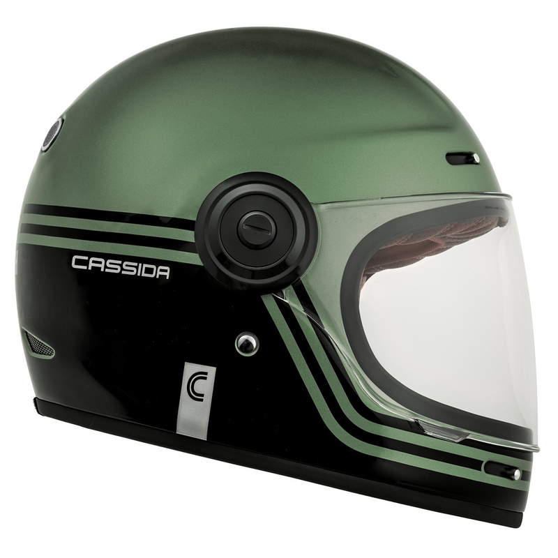 Cassida Fibre Super Hooligan zárt bukósisak fekete-zöld  - II. minőség