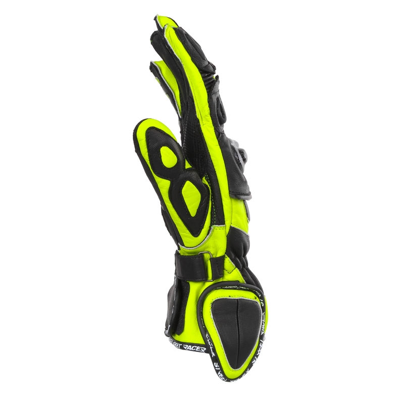 Street Racer Virus 2 motoros kesztyű fekete-fluo sárga - II. minőség