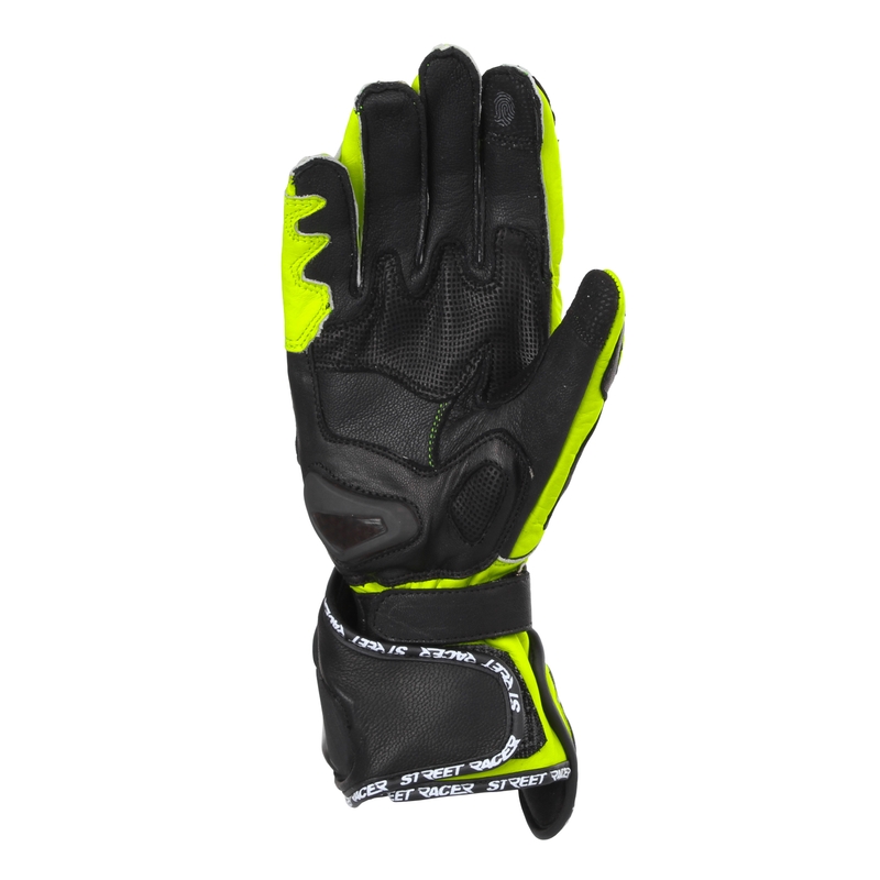 Street Racer Virus 2 motoros kesztyű fekete-fluo sárga - II. minőség