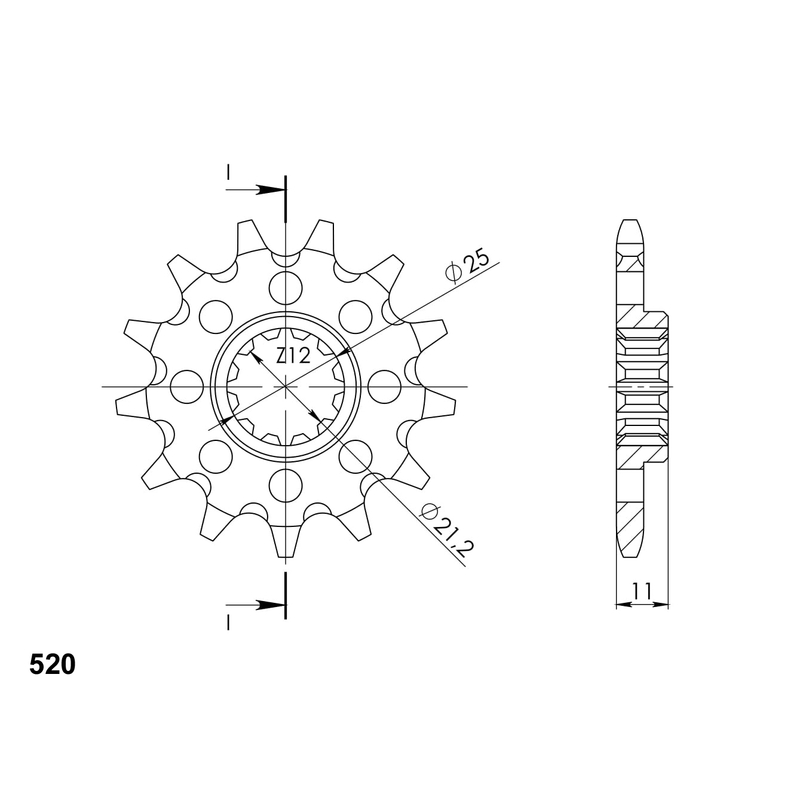 Első lánckerék SUPERSPROX 12 fogak,520