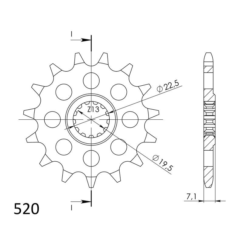 Első lánckerék SUPERSPROX 14 fogak,520