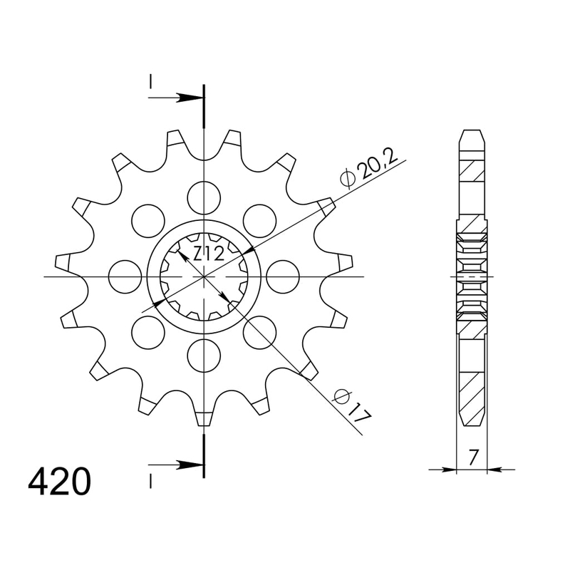 Első lánckerék SUPERSPROX 15 fogak,420