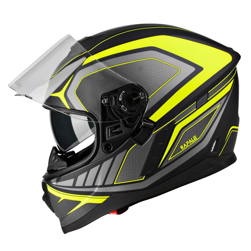 Zárt motoros sisak Lazer Rafale Hexa fekete-neon sárga kiárusítás