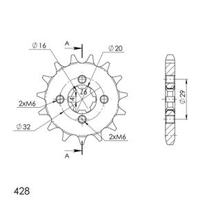Első lánckerék SUPERSPROX CST-1425:15 15 fogak,428