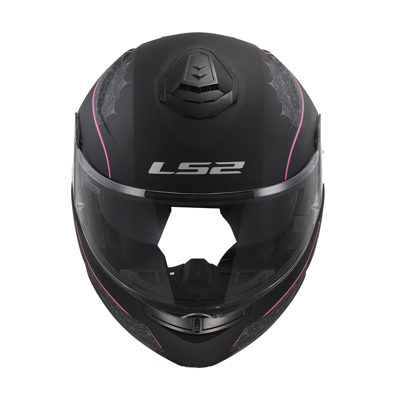 LS2 FF908 Strobe II Lux felnyitható bukósisak fekete-rózsaszín