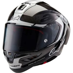 Alpinestars Supertech R-10 Element karbon teljes arcvédős bukósisak ezüst-fekete