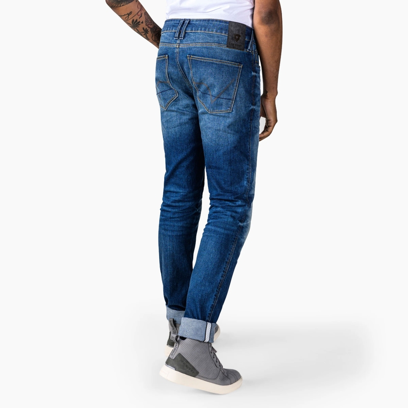 Revit Carlin SK rövidített motoros farmernadrág kék