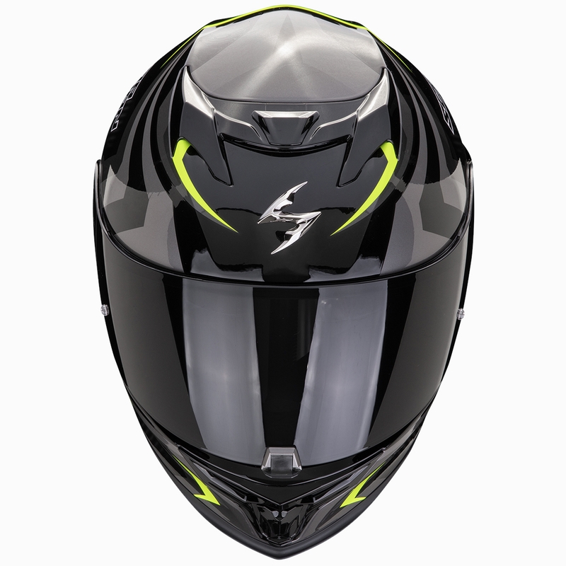 Scorpion EXO-520 EVO AIR TERRA zárt bukósisak fekete-ezüst-fluo sárga kiárusítás