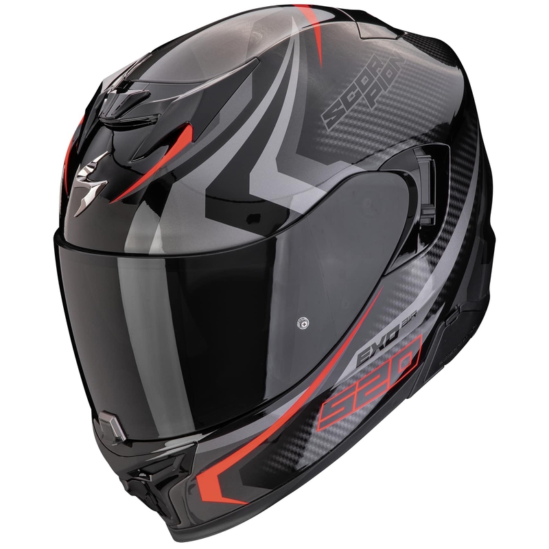 Scorpion EXO-520 EVO AIR TERRA zárt bukósisak fekete-ezüst-piros kiárusítás