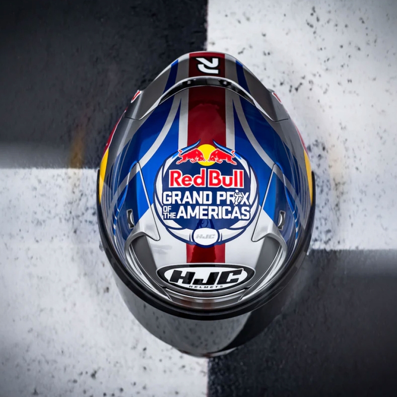 HJC RPHA 12 Red Bull Austin GP II MC21 zárt motoros bukósisak kék-szürke