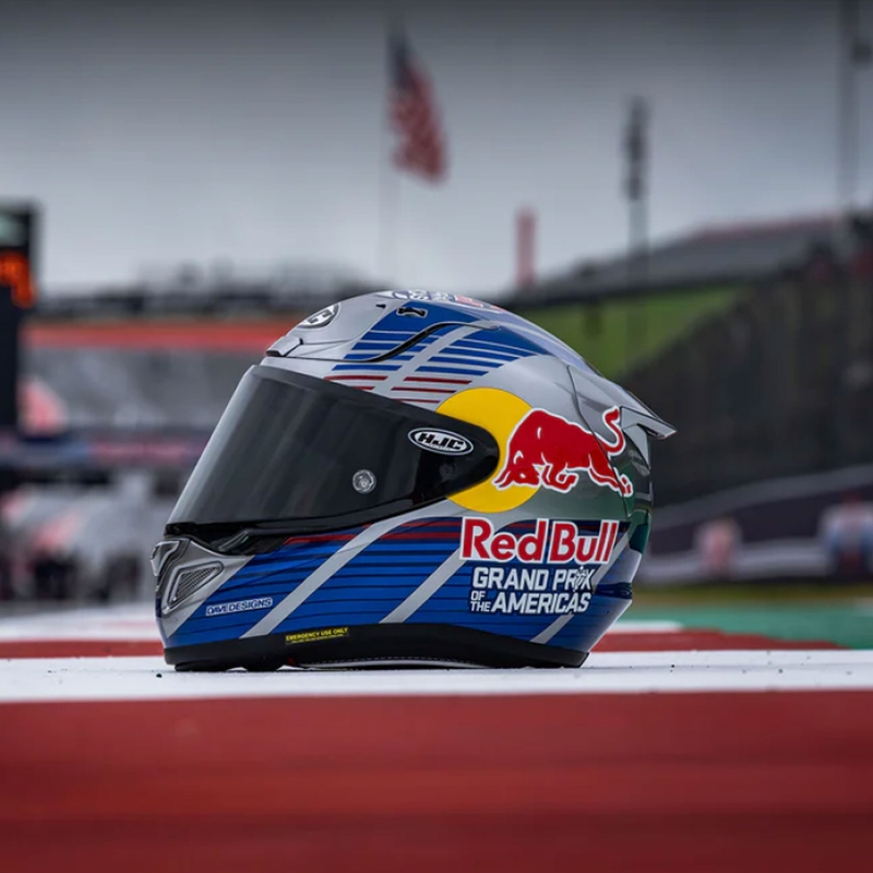 HJC RPHA 12 Red Bull Austin GP II MC21 zárt motoros bukósisak kék-szürke