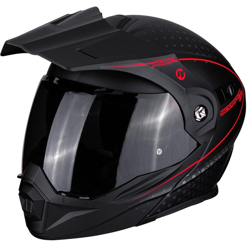 Összecsukható enduro sisak Scorpion ADX-1 Horizon fekete-fluo piros