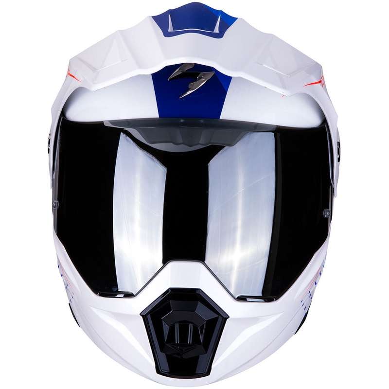 Összecsukható enduro sisak Scorpion ADX-1 Horizon fehér-piros-kék akció kiárusítás