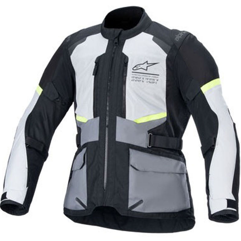 Alpinestars Andes Air Drystar motoros kabát világos szürke-sötét szürke-fekete-fluó sárga
