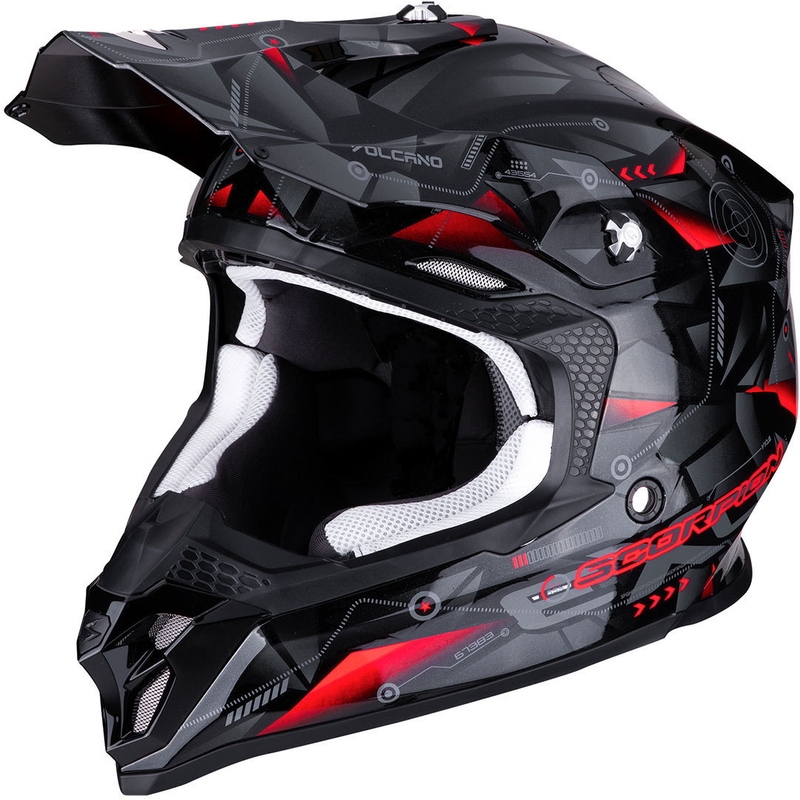 Scorpion VX-16 Air Punch Motocross sisak fekete-ezüst-piros