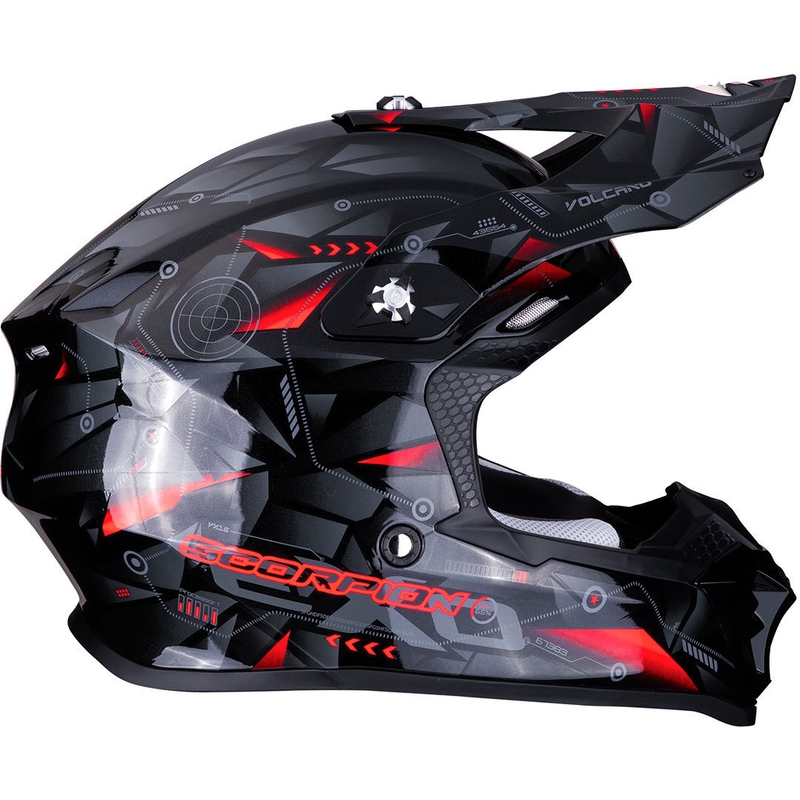 Scorpion VX-16 Air Punch Motocross sisak fekete-ezüst-piros