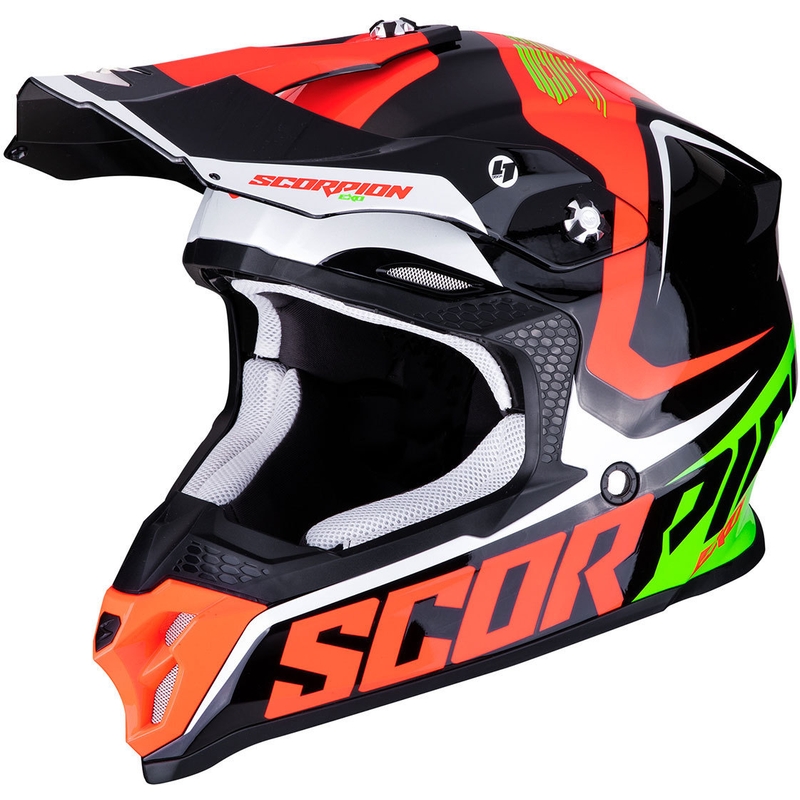 Motocross sisak Scorpion VX-16 Air Ernee fekete-piros-zöld