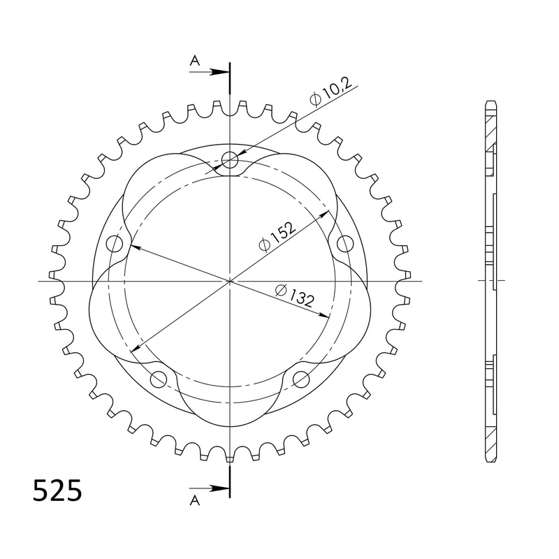 Csillagkerék SUPERSPROX fekete 43 fogak,525