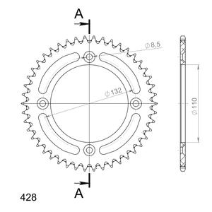 Rear ALU sprocket SUPERSPROX RAL-898:46-ORG narancssárga 46 fogak,428