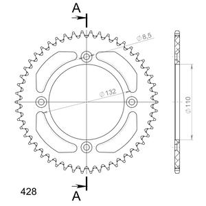 Rear ALU sprocket SUPERSPROX RAL-898:50-ORG narancssárga 50 fogak,428