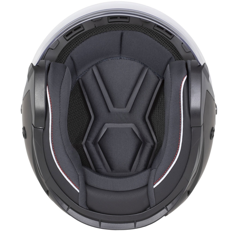 Cassida Reflex 2.0 Safety nyitott motoros bukósisak fluo sárga-piros-szürke-fényvisszaverő ezüst