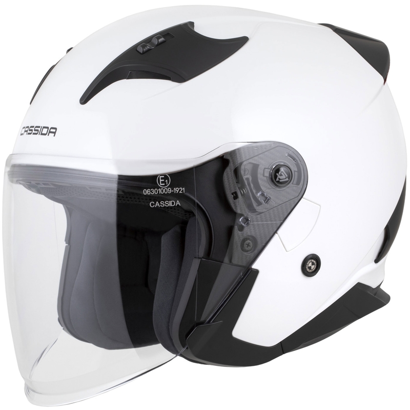 Cassida Reflex 2.0 Solid nyitott motoros bukósisak fehér-fekete