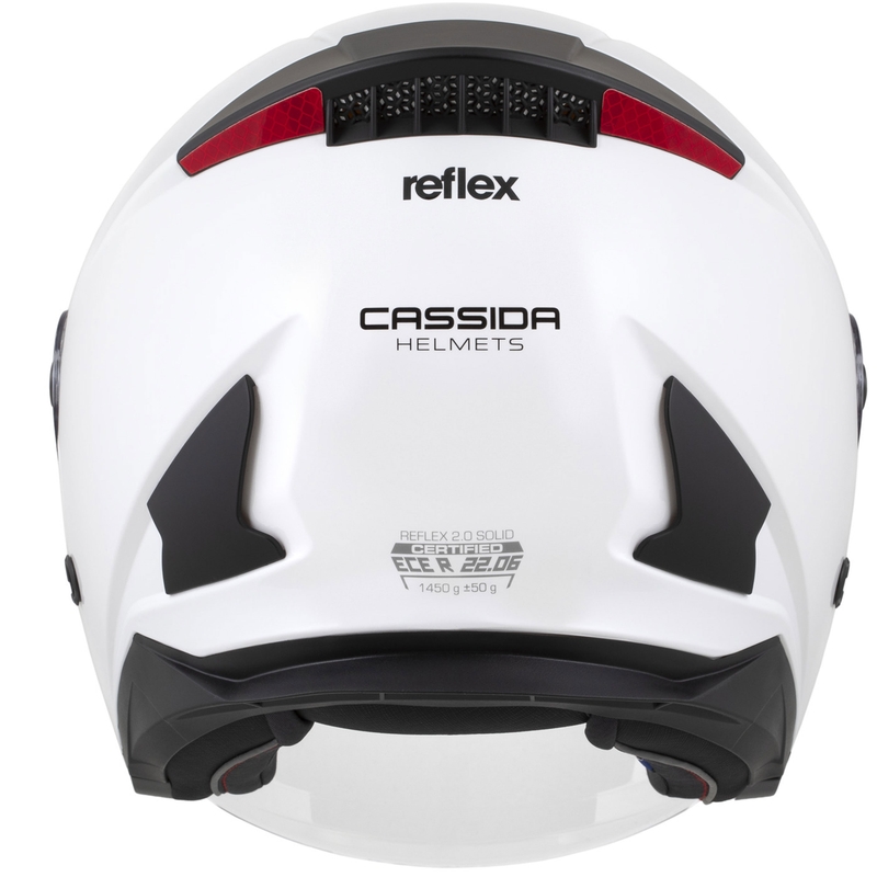 Cassida Reflex 2.0 Solid nyitott motoros bukósisak fehér-fekete