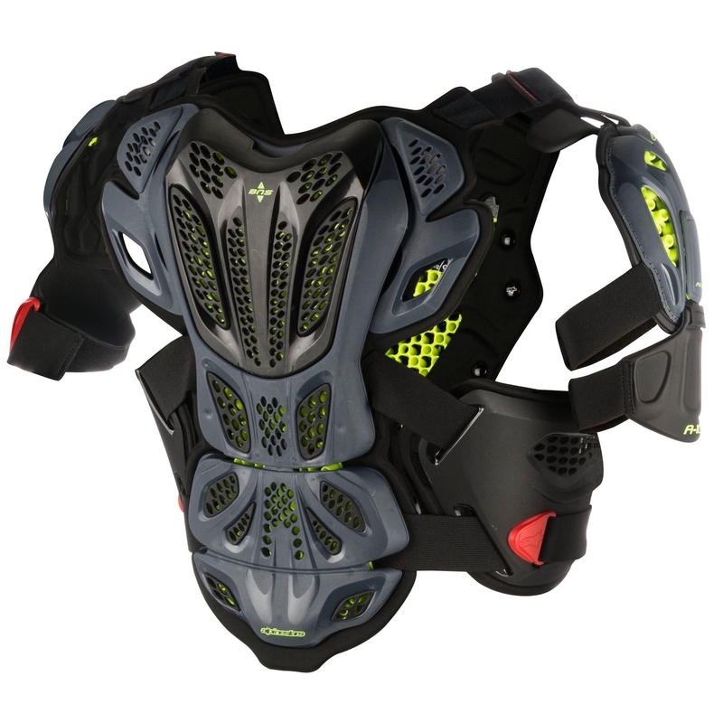 Testvédő Alpinestars A-10 fekete-piros-fluo sárga kiárusítás