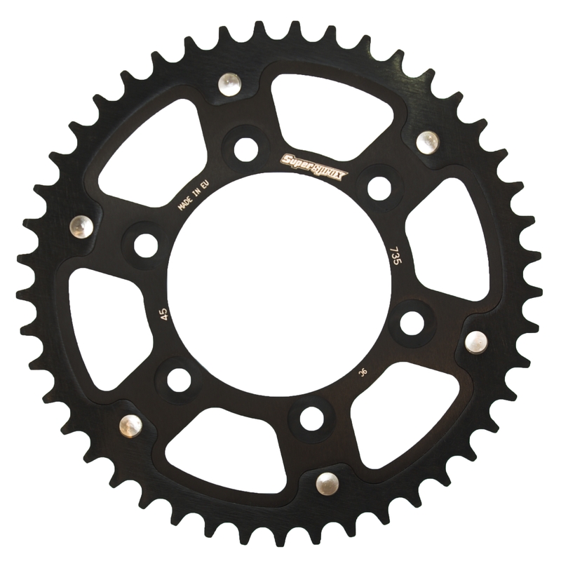 Csillagkerék SUPERSPROX STEALTH fekete 45 fogak,520