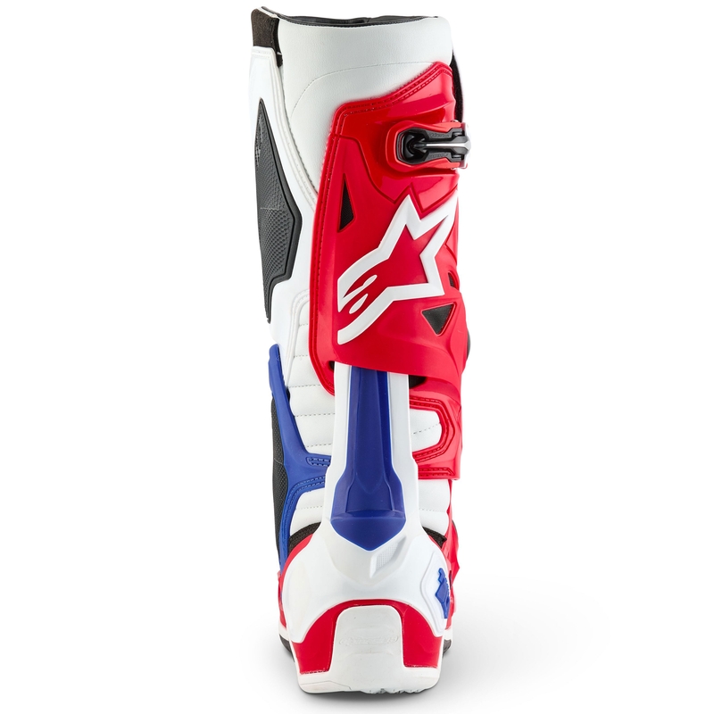 Alpinestars Tech 10 limitált kiadású FORTITUDE motoros csizma fehér-kék-piros