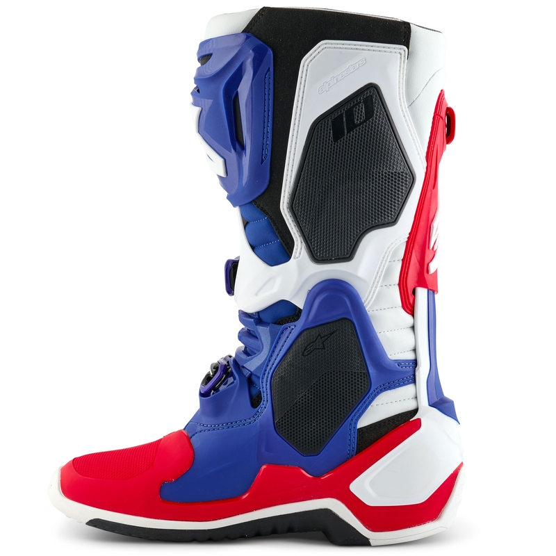 Alpinestars Tech 10 limitált kiadású FORTITUDE motoros csizma fehér-kék-piros