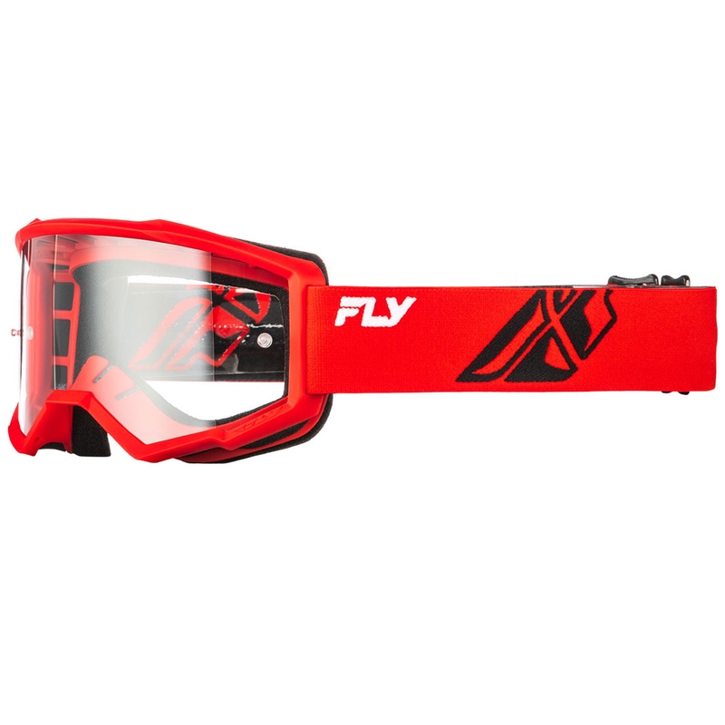 FLY Racing Focus gyerek motokrossz szemüveg piros-fekete átlátszó plexivel