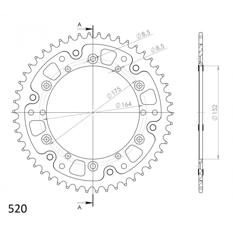 Csillagkerék SUPERSPROX STEALTH narancssárga 44 fogak,525