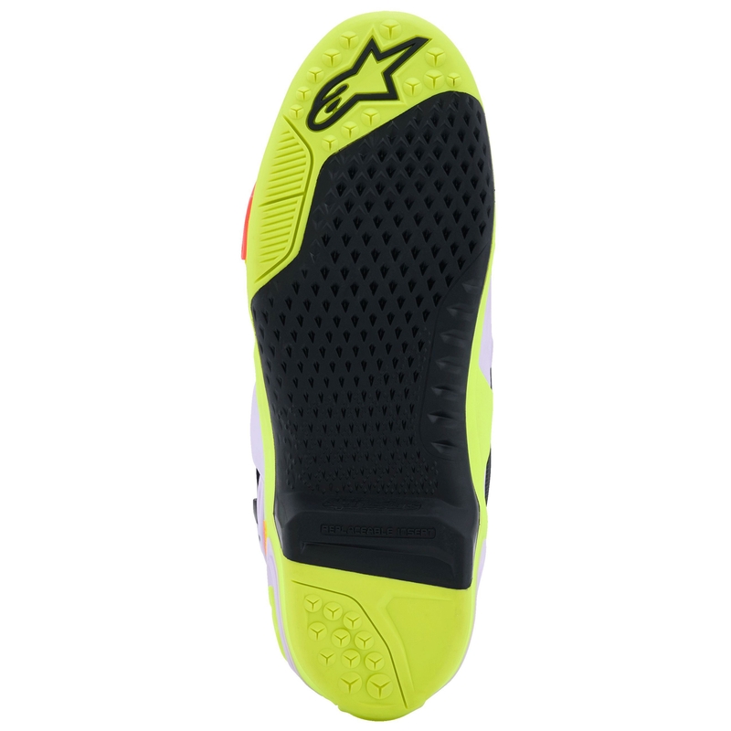 Alpinestars Tech 10 Supervented motoros csizma lila-fluo sárga-rózsaszín