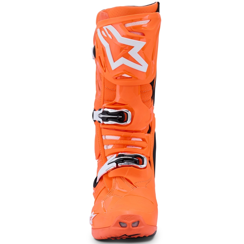 Alpinestars Tech 10 Supervented motoros csizma fluo narancssárga-fekete-fehér