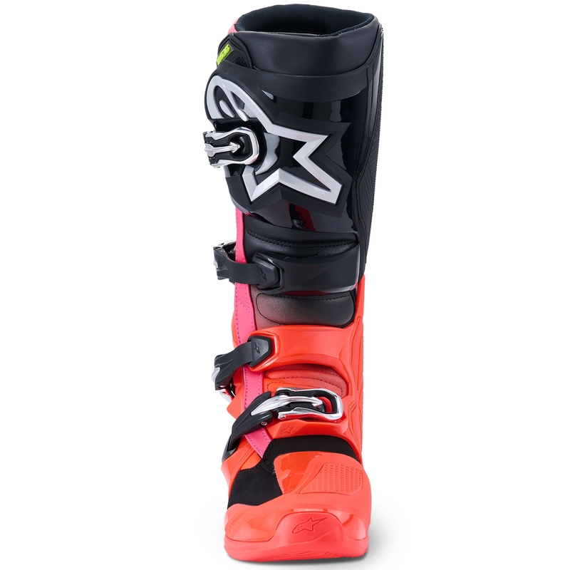 Alpinestars Tech 7 motoros csizma fekete-fluo piros-fluo rózsaszín