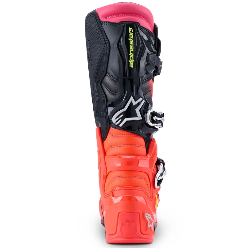 Alpinestars Tech 7 motoros csizma fekete-fluo piros-fluo rózsaszín