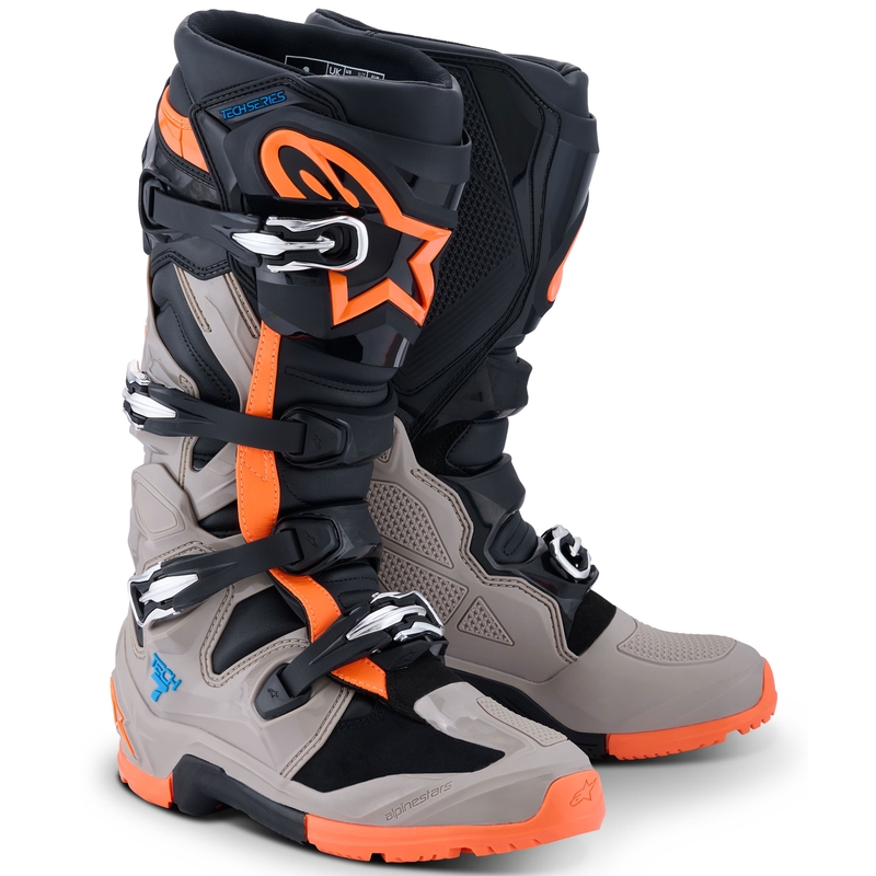 Alpinestars Tech 7 Enduro motoros csizma fekete-sötétszürke-fluo narancssárga