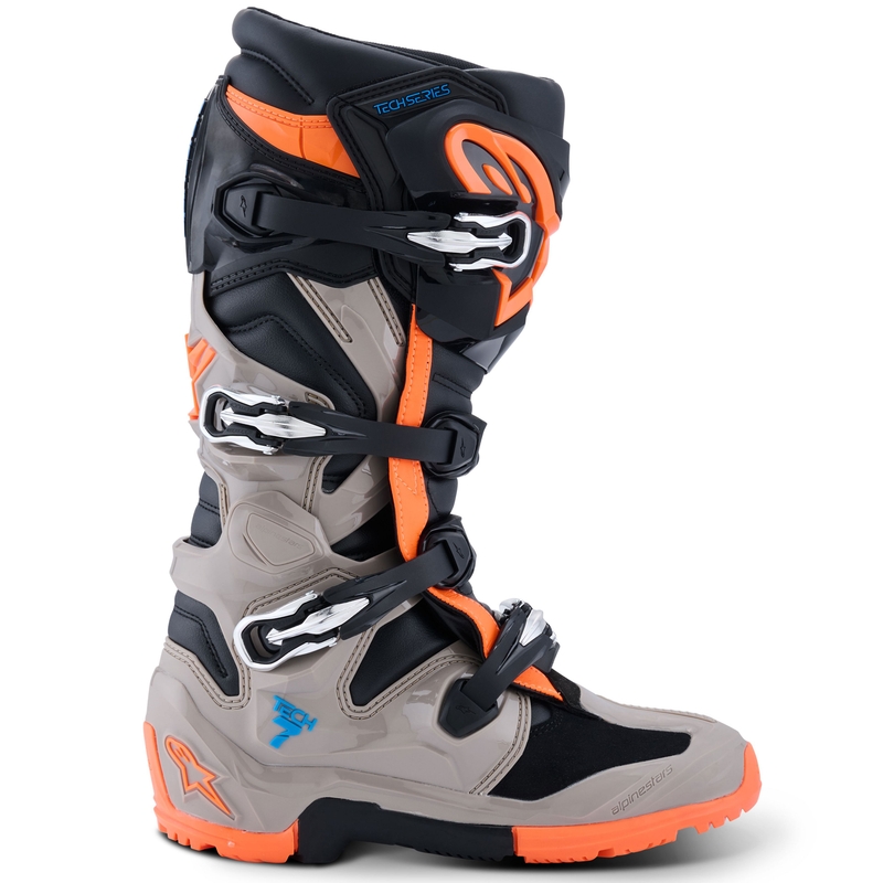 Alpinestars Tech 7 Enduro motoros csizma fekete-sötétszürke-fluo narancssárga