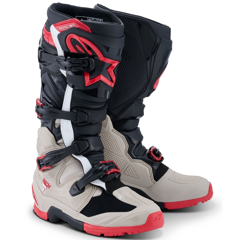 Alpinestars Tech 7 Enduro motoros csizma fekete-világosszürke-piros